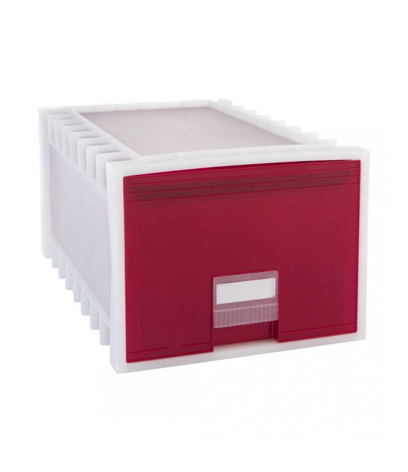 Practical plastic drawer, letter/legal size, red