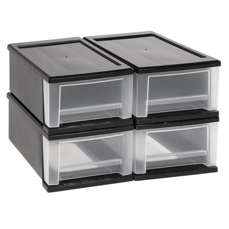 7 stackable drawers, black, 4 / PK* 10