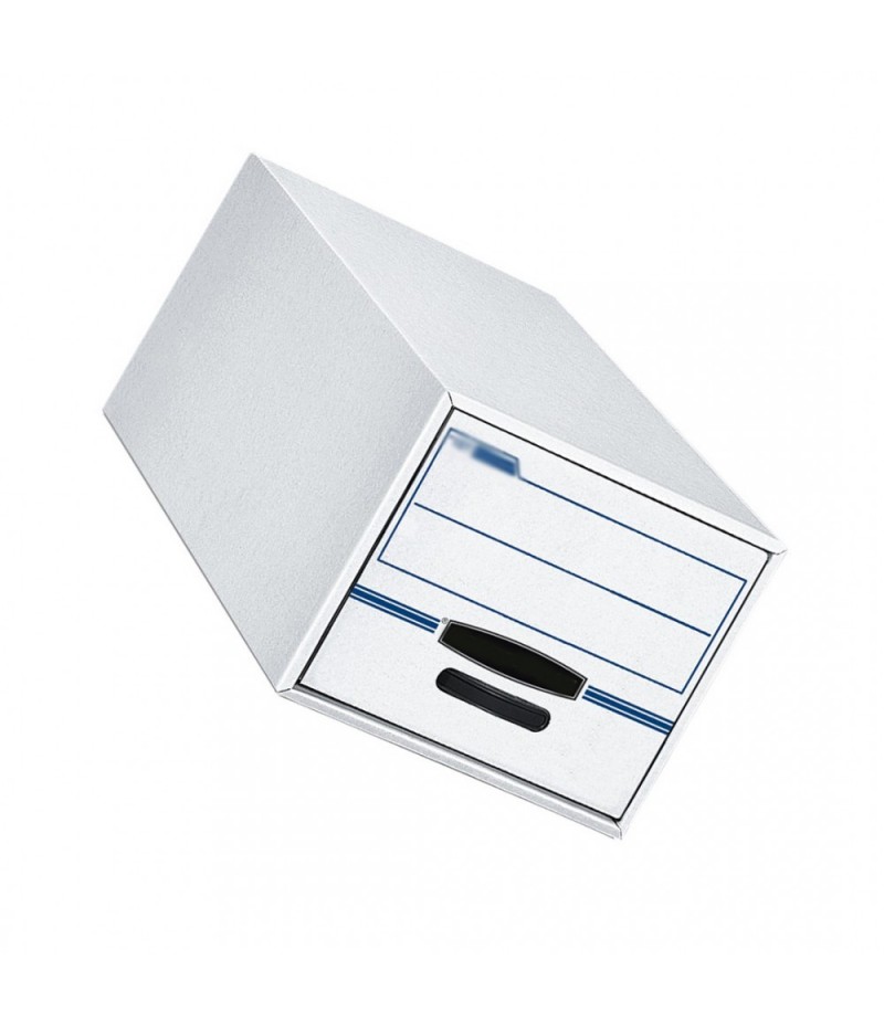 Modern r file storage drawer, letter size, white/blue