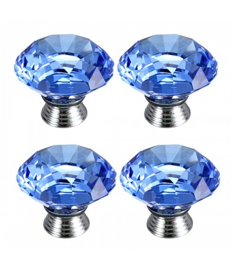 40mm Crystal Glass Door Knobs Kitchen Furniture Drawer Cabinet Cupboard Pull Handle