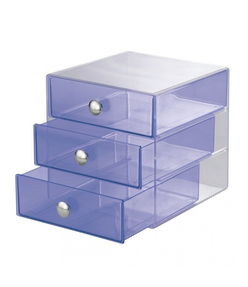 Household or commercial drawers, original 3 drawers, plastic, purple