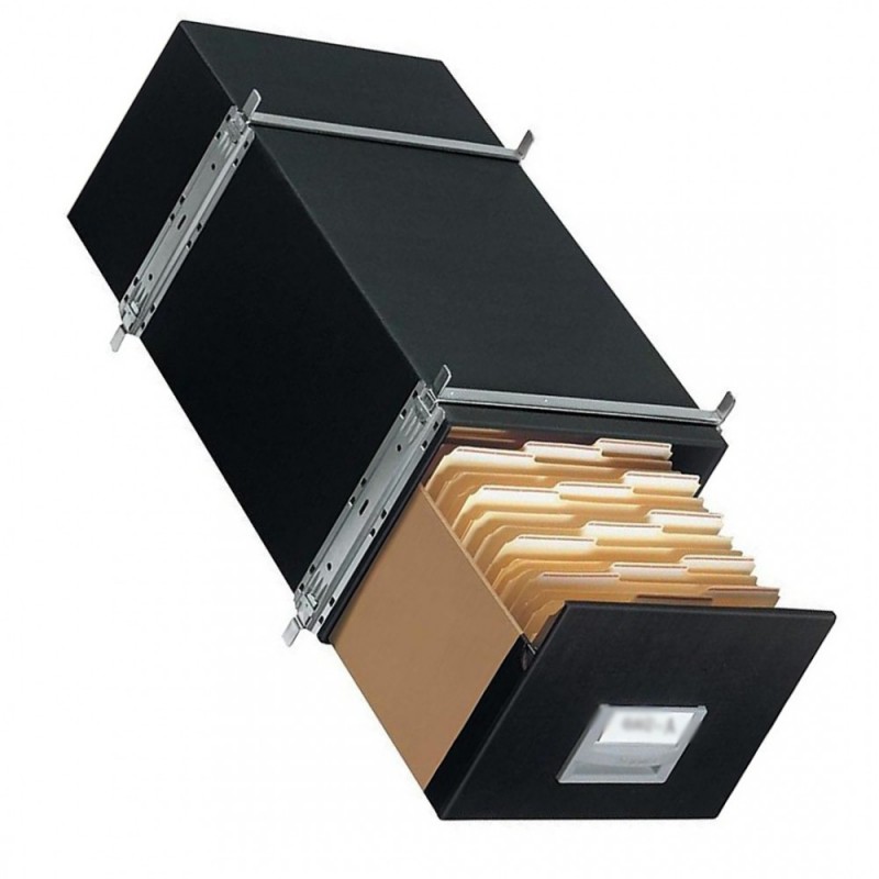 Convenient storage drawer, stackable, letter size, black, 6/carton