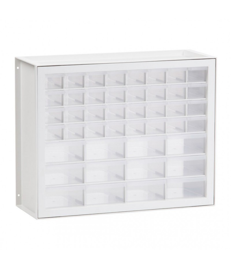 Classic 44 drawer parts cabinet, white