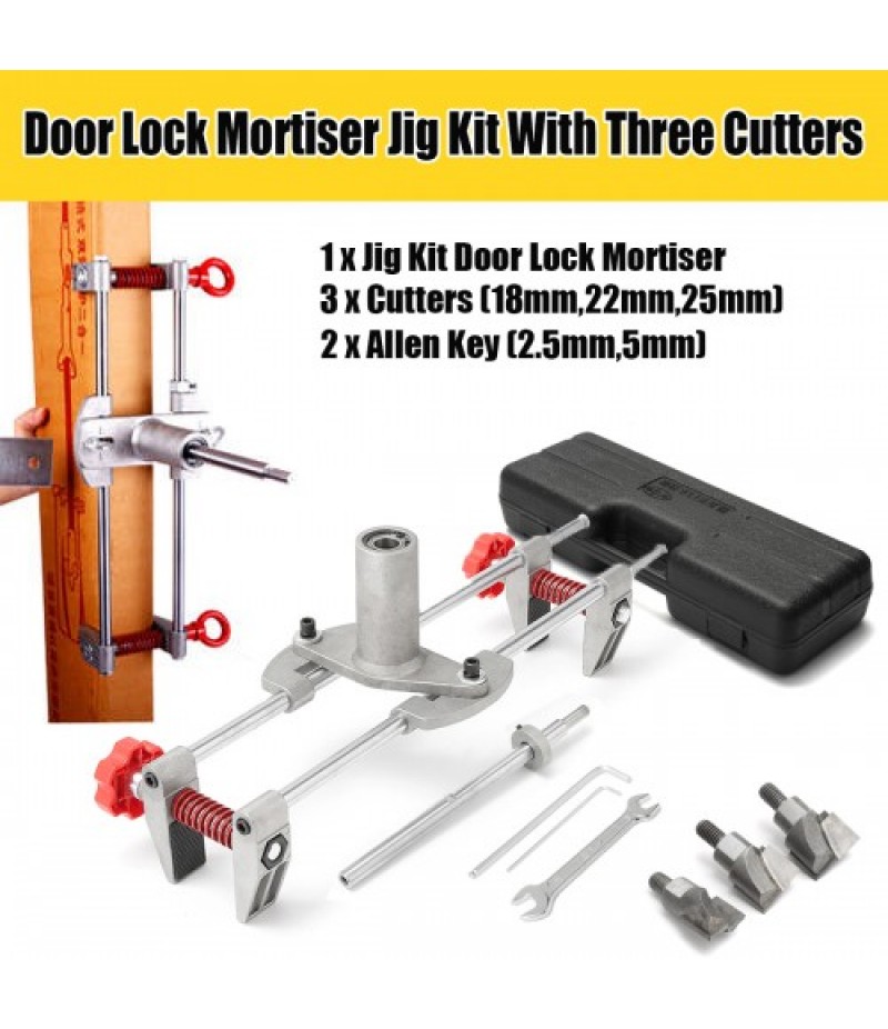 5 Minutes Door Lock Mortiser Jig Kit With Three Cutters