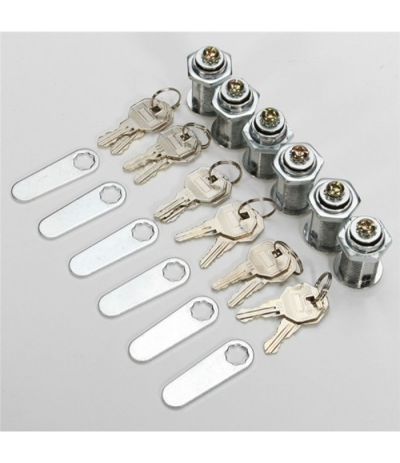 6Pcs Zinc Alloy Cam Lock Storage Cabinet Lock Keys for Drawer Door Tool