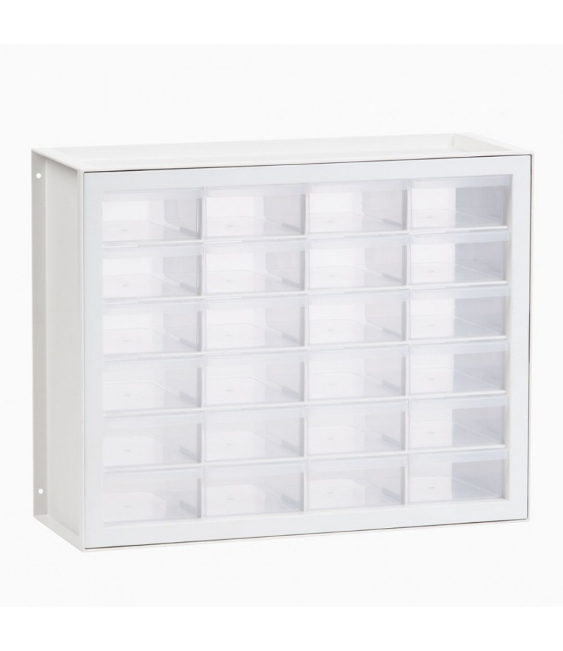 Classic 24 drawer parts cabinet, white
