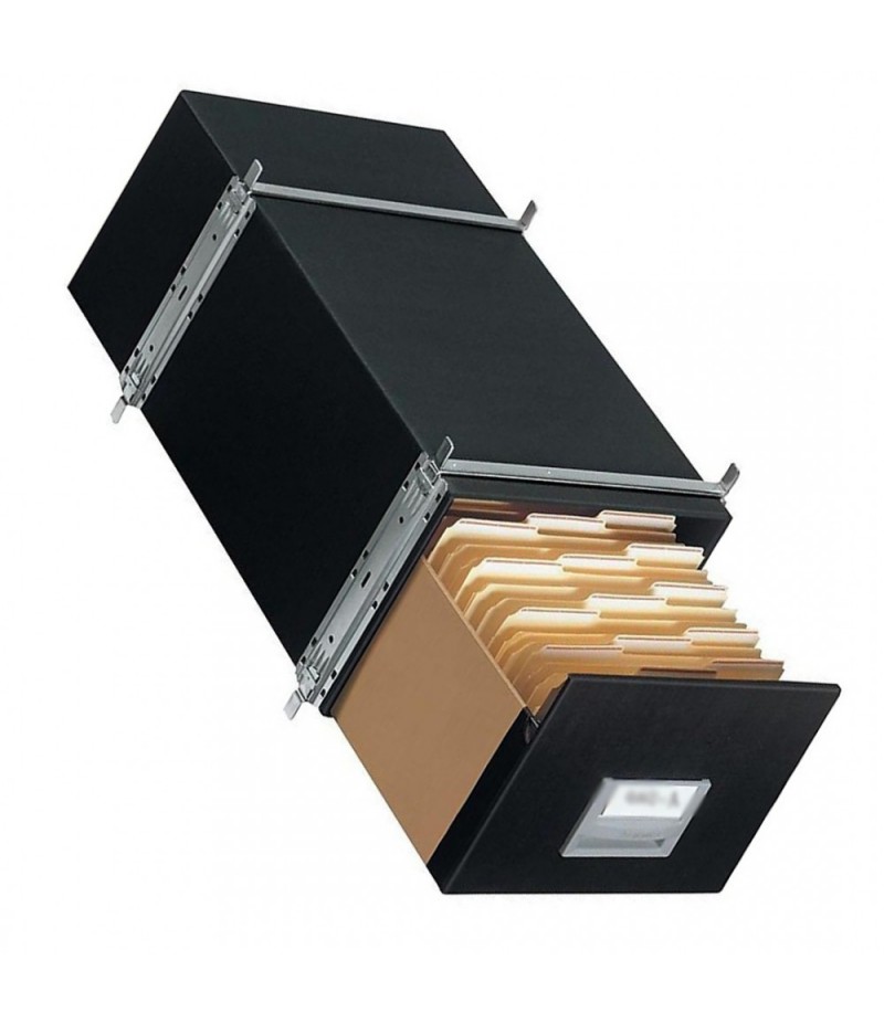 Convenient storage drawer, stackable, letter size, black, 6/carton